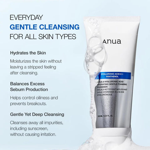 ANUA - 8 HYALURONIC ACID MOISTURIZING GENTLE GEL CLEANSER 150ml