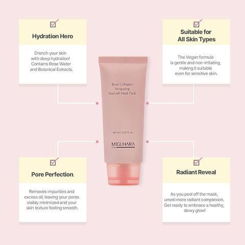 MIGUHARA - Rose Collagen Wrapping Peel Off Mask Pack 60ml