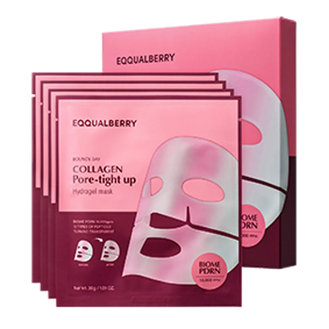 EQQUALBERRY - COLLAGEN PORE-TIGHT UP HYDROGEL MASK (30G*4EA)