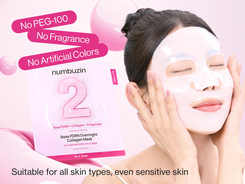 Numbuzin - No.2 Rose PDRN Overnight Collagen Mask  4EA
