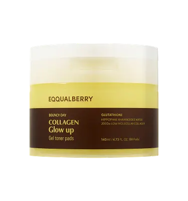 EQQUALBERRY - COLLAGEN GLOW UP GEL TONER PADS 140ML