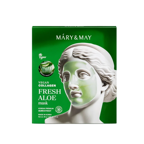 MARY&MAY - VEGAN COLLAGEN FRESH ALOE MASK (30G x4)