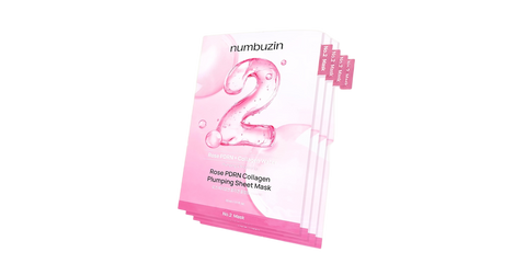 Numbuzin - No.2 Rose PDRN Collagen Plumping Sheet Mask 5 piezas